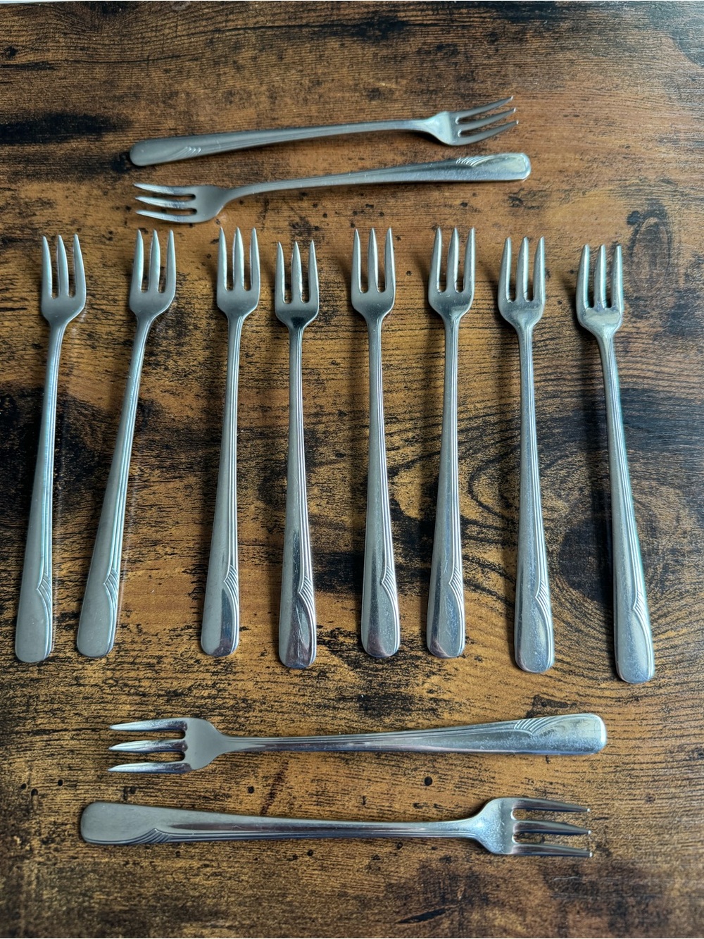 Vintage Stainless Steel Cocktail/ Seafood/Pickle Forks Silver Color Oneida Valor